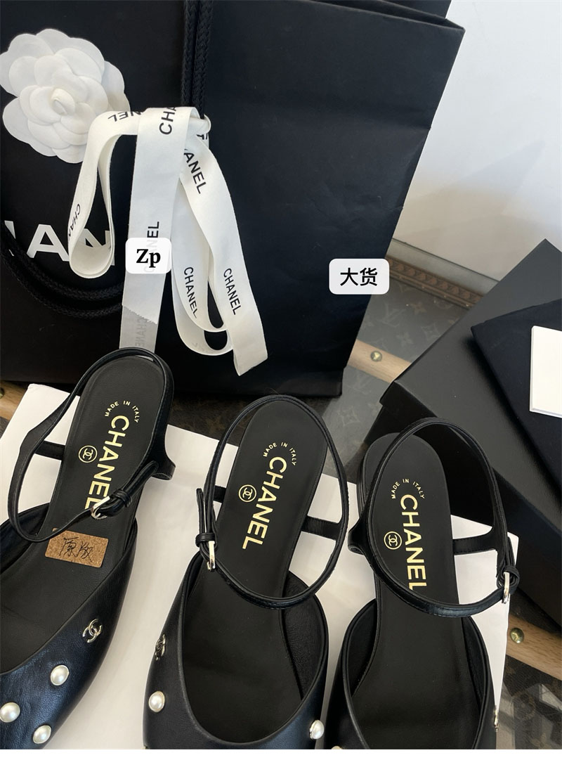 샤넬 샤넬 25K 진주 장식 슬링백 플랫 슈즈 레플리카 20번 이미지 - 신발 | 세미샵 레플리카 사이트