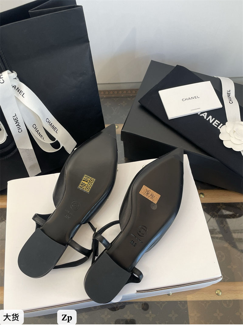 샤넬 샤넬 25K 진주 장식 슬링백 플랫 슈즈 레플리카 5번 이미지 - 신발 | 세미샵 레플리카 사이트