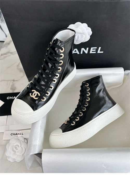 샤넬 샤넬 카프스킨 유광 레더 하이탑 스니커즈 레플리카 6번 이미지 - 신발 | 세미샵 레플리카 사이트