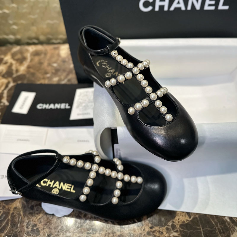 샤넬 샤넬 카프스킨 진주 스트랩 메리제인 구두 레플리카 22번 이미지 - 신발 | 세미샵 레플리카 사이트