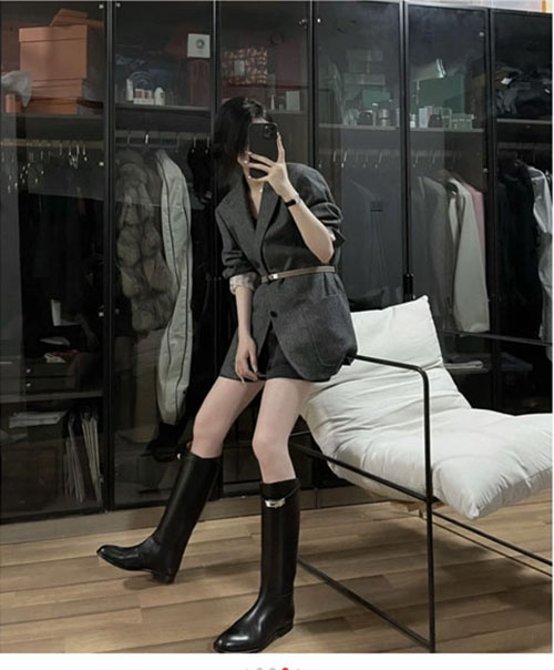 에르메스 켈리 실버 버클 롱 부츠 - 상세 이미지
