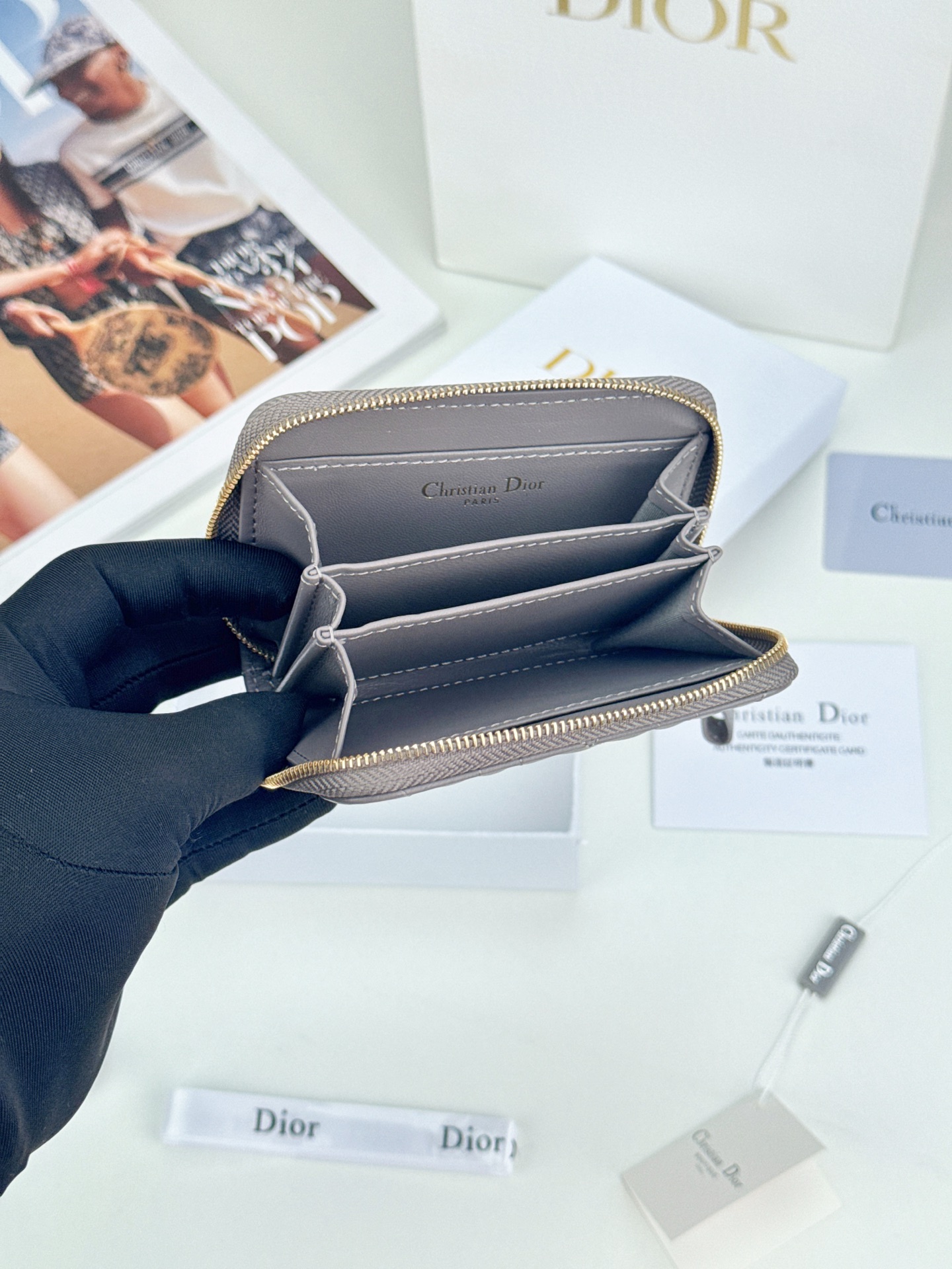 D I O R Dior Caro Zip Compact Wallet 레플리카 16번 이미지 - 지갑 | 세미샵 레플리카 사이트