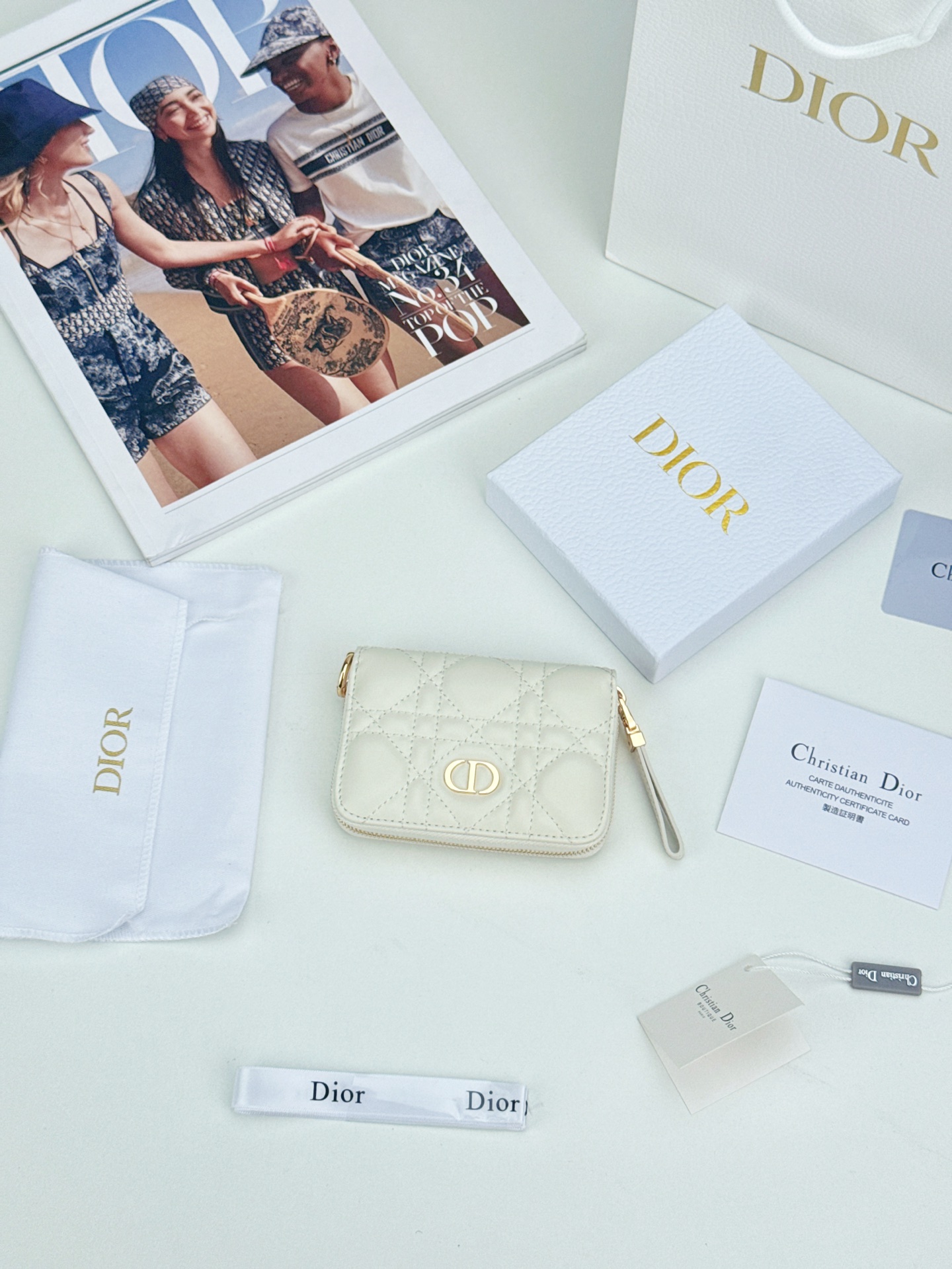 D I O R Dior Caro Zip Compact Wallet 레플리카 17번 이미지 - 지갑 | 세미샵 레플리카 사이트