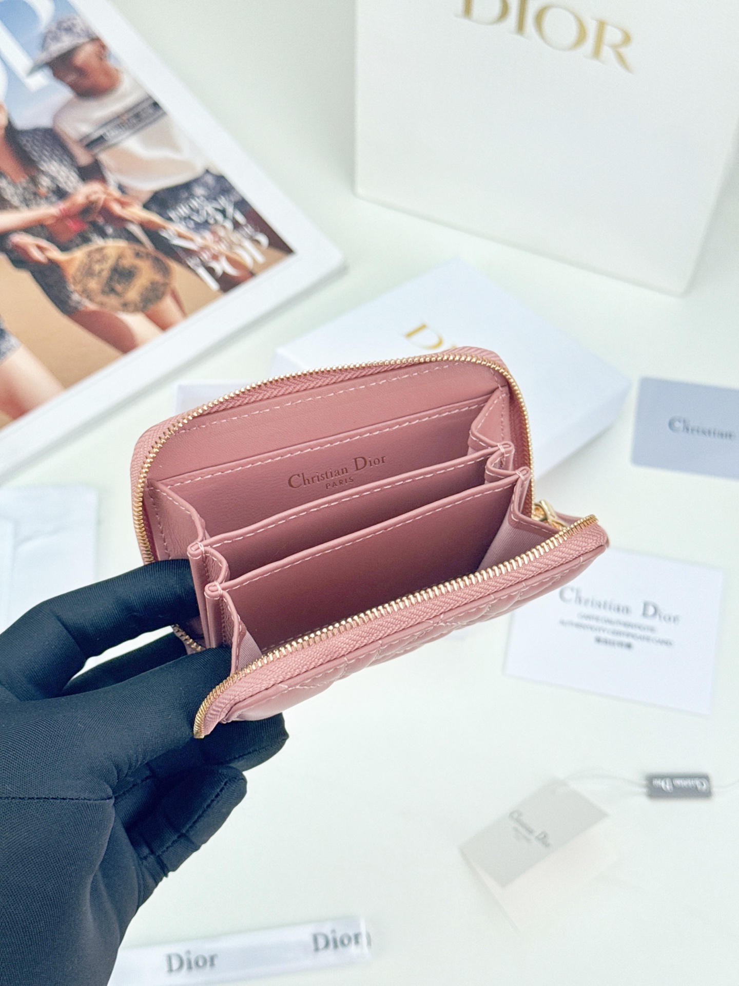D I O R Dior Caro Zip Compact Wallet 레플리카 30번 이미지 - 지갑 | 세미샵 레플리카 사이트