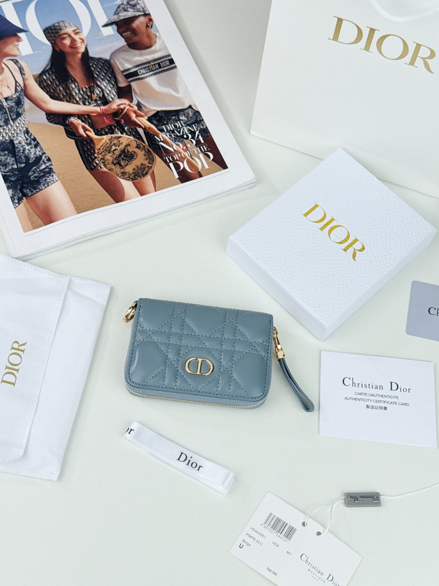 D I O R Dior Caro Zip Compact Wallet 레플리카 31번 이미지 - 지갑 | 세미샵 레플리카 사이트