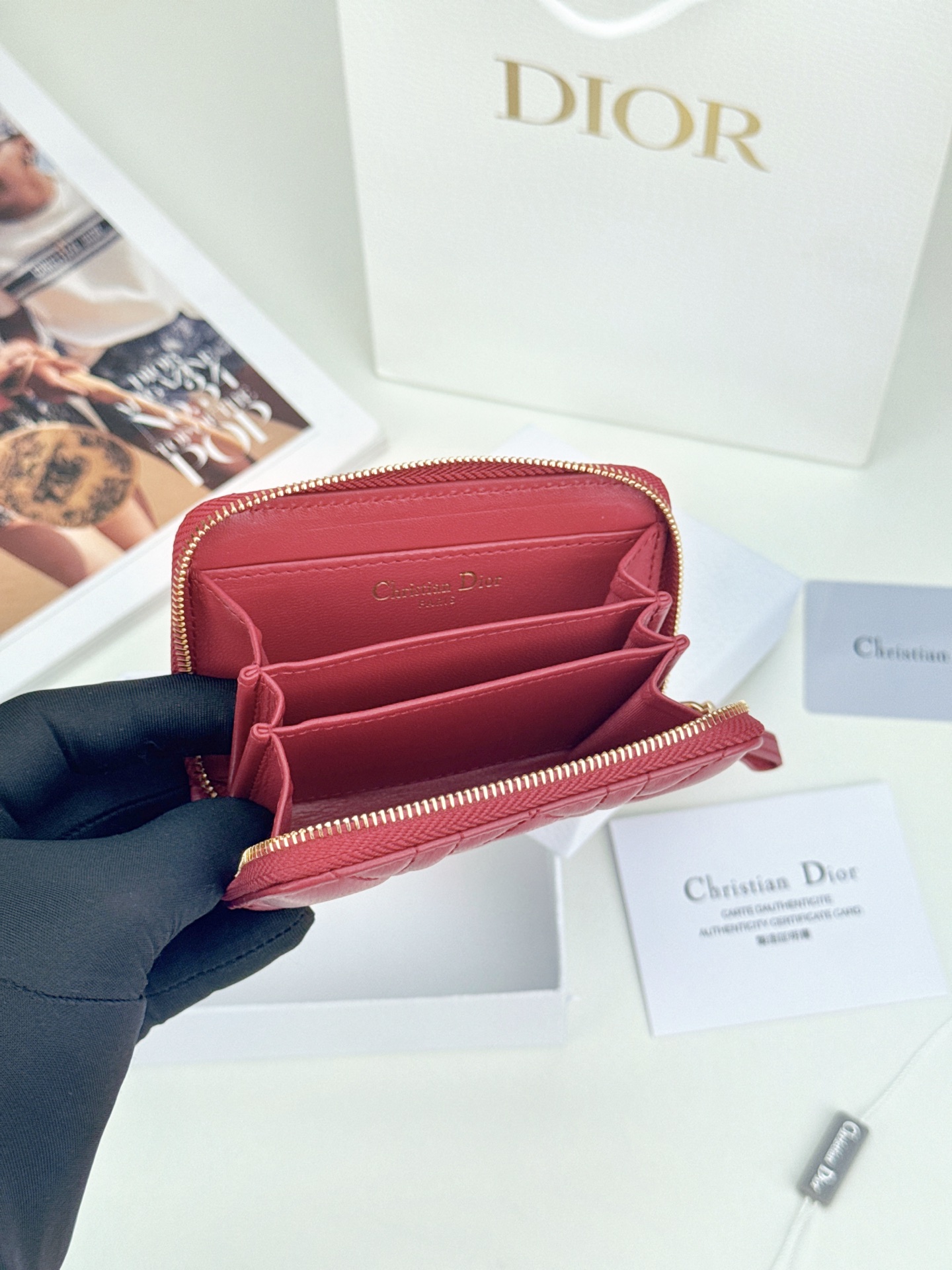 D I O R Dior Caro Zip Compact Wallet 레플리카 51번 이미지 - 지갑 | 세미샵 레플리카 사이트
