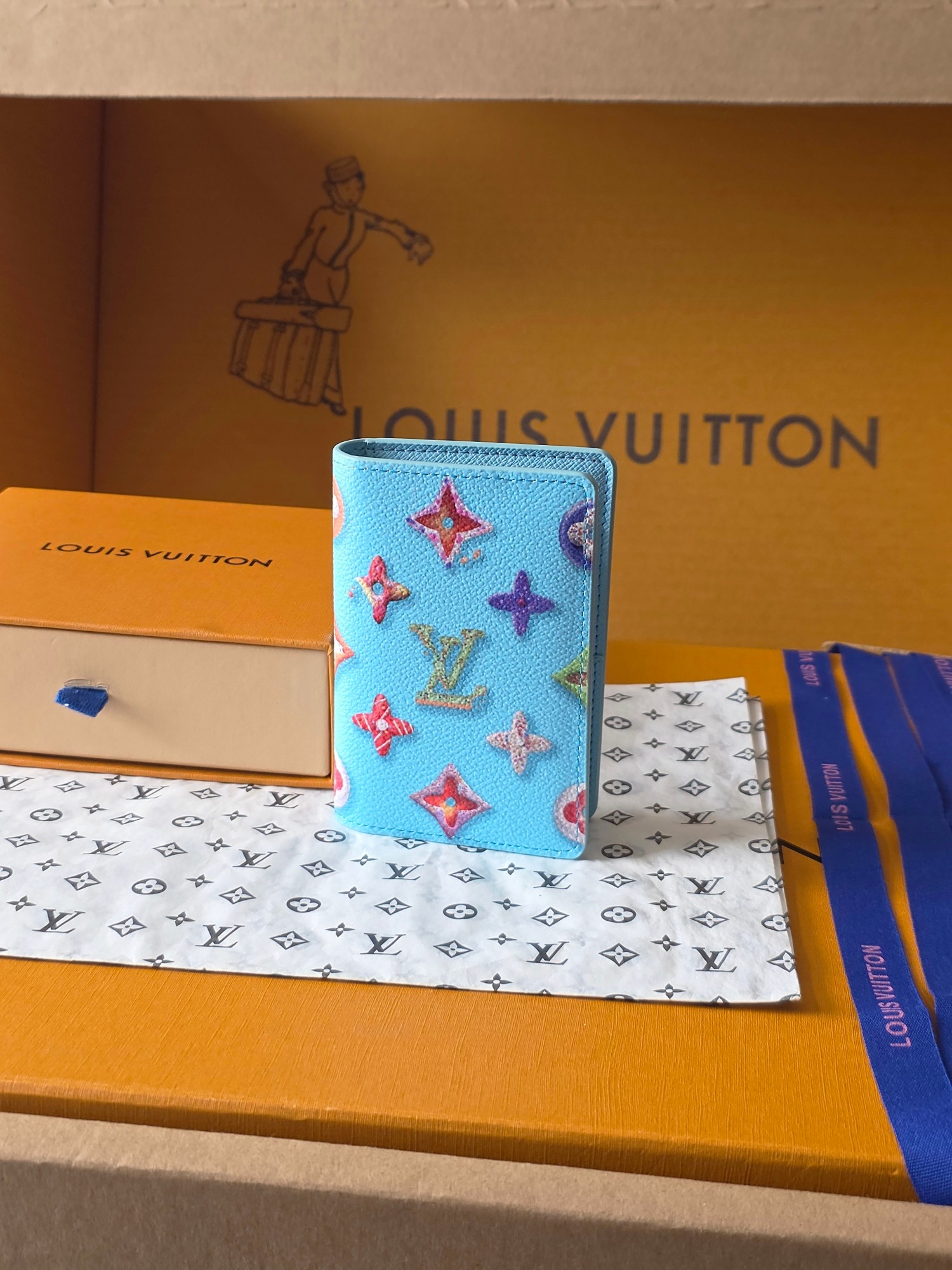 Louis Vuitton 루이비통 포켓 오거나이저 모노그램 크래커 블루 레플리카 1번 이미지 - 지갑 | 세미샵 레플리카 사이트