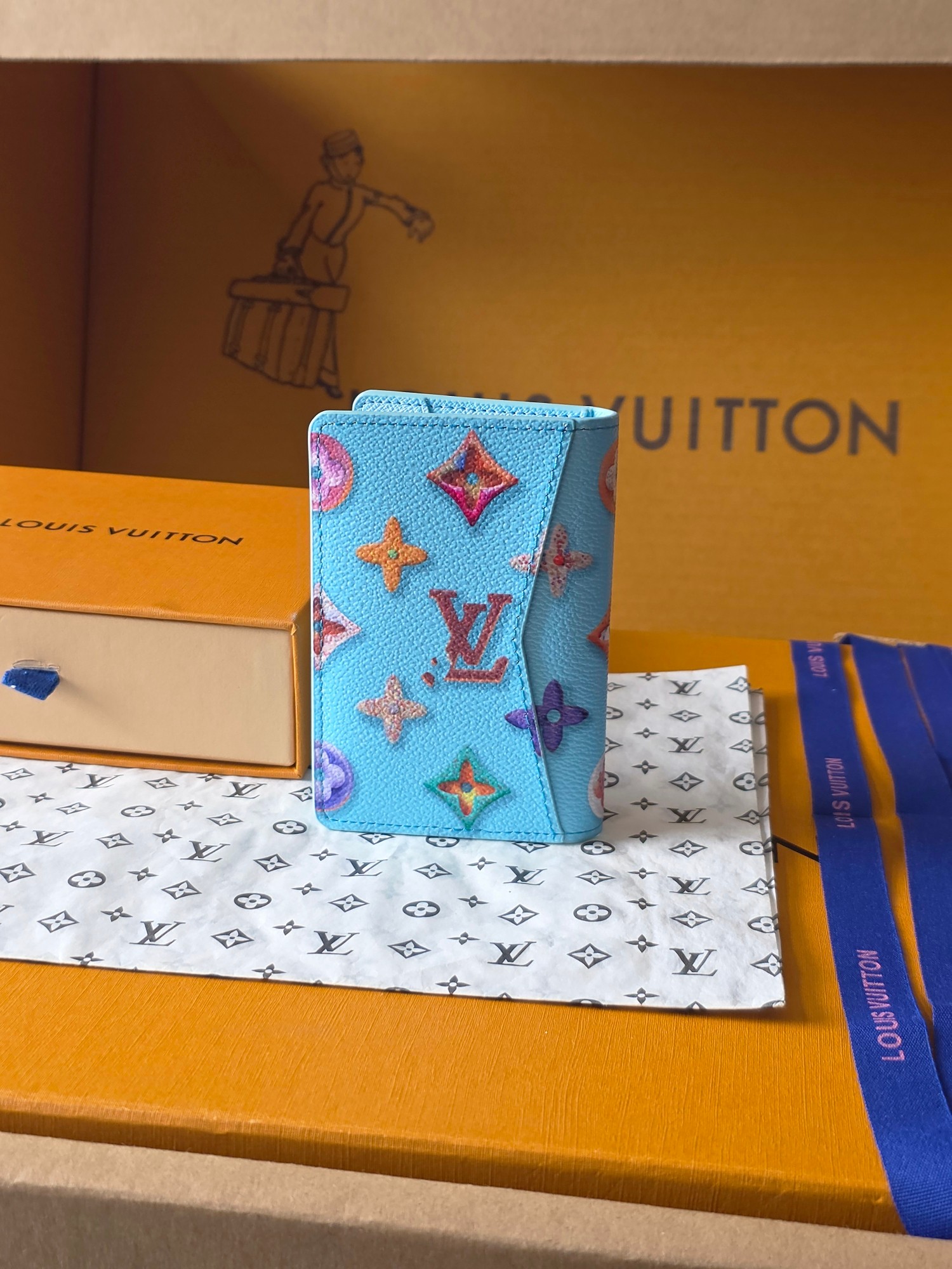 Louis Vuitton 루이비통 포켓 오거나이저 모노그램 크래커 블루 레플리카 2번 이미지 - 지갑 | 세미샵 레플리카 사이트