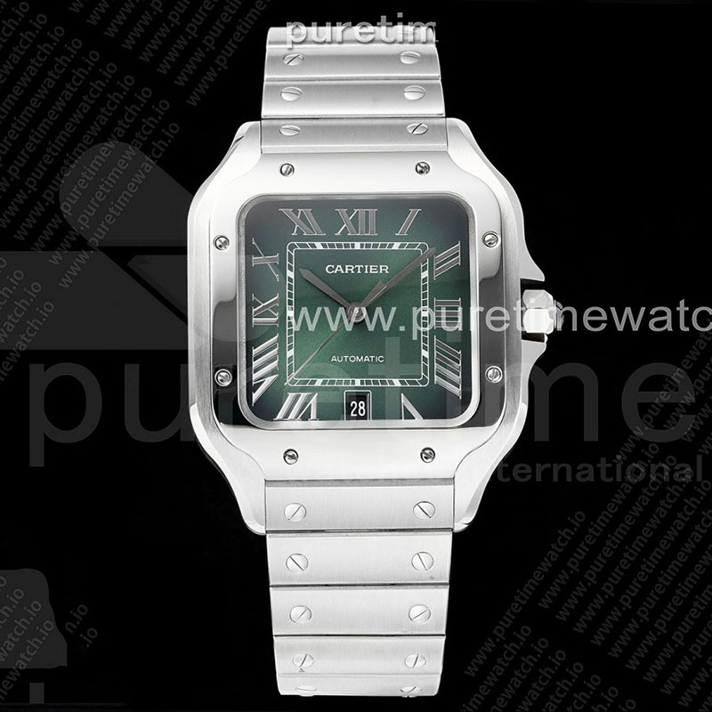 Cartier AF공장 까르띠에 산토스 라지 그린다이얼 브레이슬릿 Santos de Cartier 40mm SS AF 1_1 Best Edition Green Dial on SS SmartLinks Bracelet MIYOTA 9015 레플리카 1번 이미지 - 시계 | 세미샵 레플리카 사이트