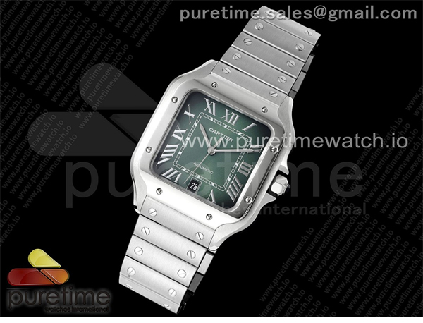 Cartier AF공장 까르띠에 산토스 라지 그린다이얼 브레이슬릿 Santos de Cartier 40mm SS AF 1_1 Best Edition Green Dial on SS SmartLinks Bracelet MIYOTA 9015 레플리카 2번 이미지 - 시계 | 세미샵 레플리카 사이트