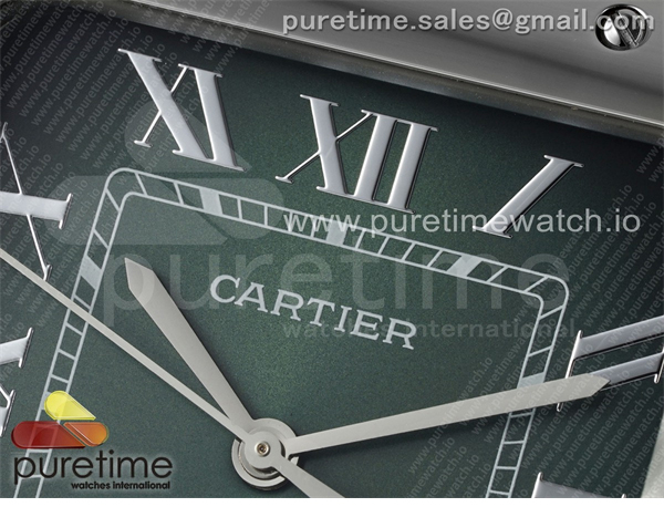 Cartier AF공장 까르띠에 산토스 라지 그린다이얼 브레이슬릿 Santos de Cartier 40mm SS AF 1_1 Best Edition Green Dial on SS SmartLinks Bracelet MIYOTA 9015 레플리카 4번 이미지 - 시계 | 세미샵 레플리카 사이트