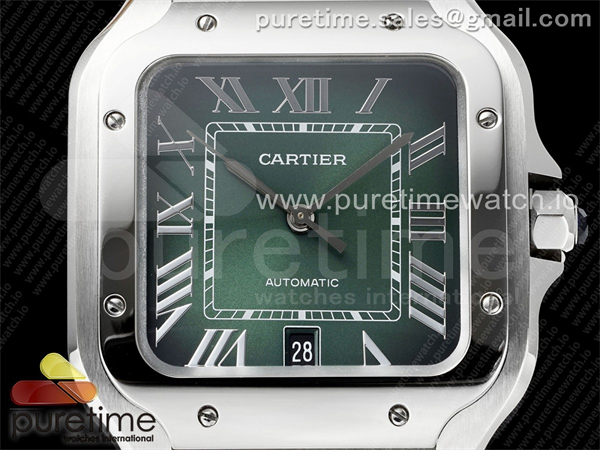 Cartier AF공장 까르띠에 산토스 라지 그린다이얼 브레이슬릿 Santos de Cartier 40mm SS AF 1_1 Best Edition Green Dial on SS SmartLinks Bracelet MIYOTA 9015 레플리카 6번 이미지 - 시계 | 세미샵 레플리카 사이트