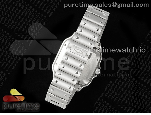 Cartier AF공장 까르띠에 산토스 라지 그린다이얼 브레이슬릿 Santos de Cartier 40mm SS AF 1_1 Best Edition Green Dial on SS SmartLinks Bracelet MIYOTA 9015 레플리카 9번 이미지 - 시계 | 세미샵 레플리카 사이트