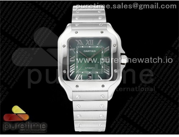 Cartier AF공장 까르띠에 산토스 라지 그린다이얼 브레이슬릿 Santos de Cartier 40mm SS AF 1_1 Best Edition Green Dial on SS SmartLinks Bracelet MIYOTA 9015 레플리카 31번 이미지 - 시계 | 세미샵 레플리카 사이트