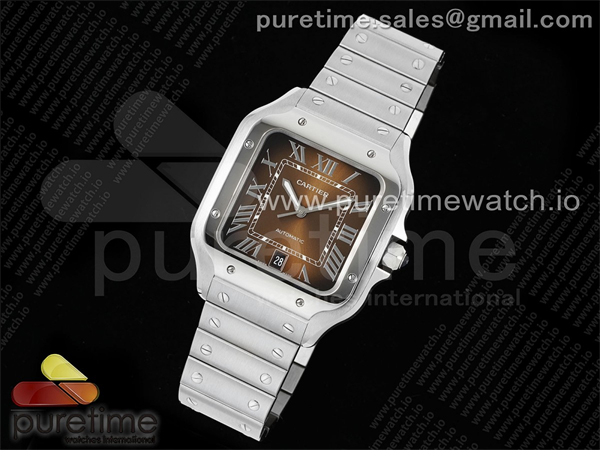 Cartier AF공장 까르띠에 산토스 라지 브라운다이얼 브레이슬릿 Santos de Cartier 40mm SS AF 1_1 Best Edition Brown Dial on SS SmartLinks Bracelet MIYOTA 9015 레플리카 2번 이미지 - 시계 | 세미샵 레플리카 사이트