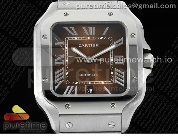 Cartier AF공장 까르띠에 산토스 라지 브라운다이얼 브레이슬릿 Santos de Cartier 40mm SS AF 1_1 Best Edition Brown Dial on SS SmartLinks Bracelet MIYOTA 9015 레플리카 7번 이미지 - 시계 | 세미샵 레플리카 사이트