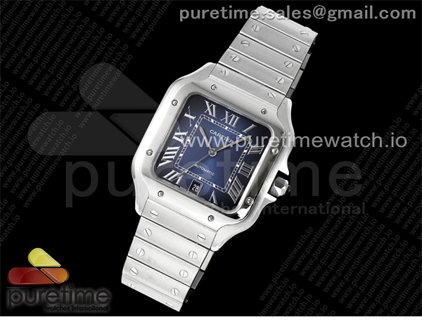 Cartier AF공장 까르띠에 산토스 라지 블루다이얼 브레이슬릿 Santos de Cartier 40mm SS AF 1_1 Best Edition Blue Dial on SS SmartLinks Bracelet MIYOTA 9015 레플리카 2번 이미지 - 시계 | 세미샵 레플리카 사이트