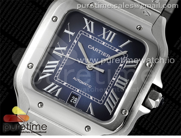 Cartier AF공장 까르띠에 산토스 라지 블루다이얼 브레이슬릿 Santos de Cartier 40mm SS AF 1_1 Best Edition Blue Dial on SS SmartLinks Bracelet MIYOTA 9015 레플리카 3번 이미지 - 시계 | 세미샵 레플리카 사이트