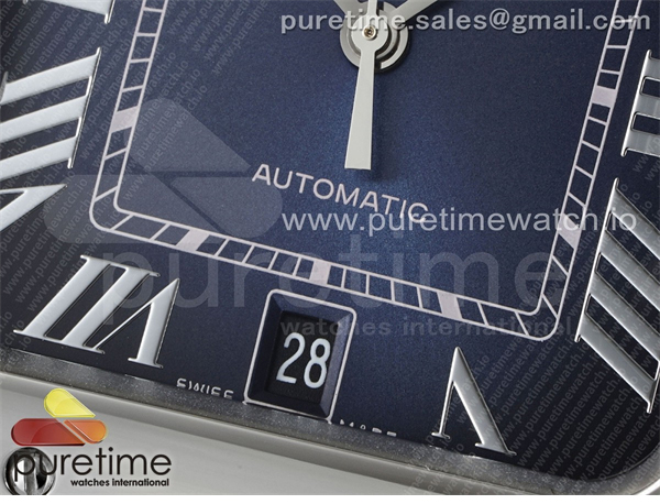 Cartier AF공장 까르띠에 산토스 라지 블루다이얼 브레이슬릿 Santos de Cartier 40mm SS AF 1_1 Best Edition Blue Dial on SS SmartLinks Bracelet MIYOTA 9015 레플리카 5번 이미지 - 시계 | 세미샵 레플리카 사이트