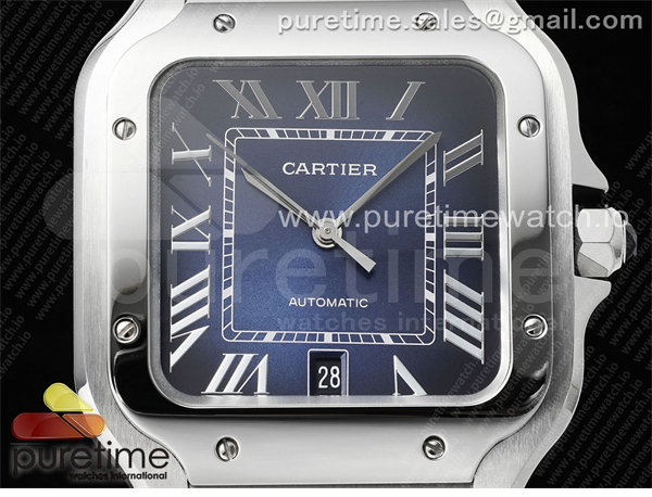 Cartier AF공장 까르띠에 산토스 라지 블루다이얼 브레이슬릿 Santos de Cartier 40mm SS AF 1_1 Best Edition Blue Dial on SS SmartLinks Bracelet MIYOTA 9015 레플리카 6번 이미지 - 시계 | 세미샵 레플리카 사이트