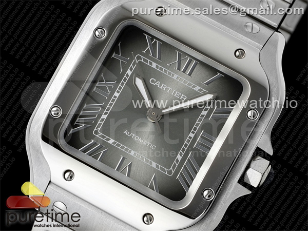 Cartier AF공장 까르띠에 산토스 미디움 그레이다이얼 브레이슬릿 Santos de Cartier 35mm SS AF 1_1 Best Edition Gray Dial on SS SmartLinks Bracelet MIYOTA 9015 _ 레플리카 3번 이미지 - 시계 | 세미샵 레플리카 사이트