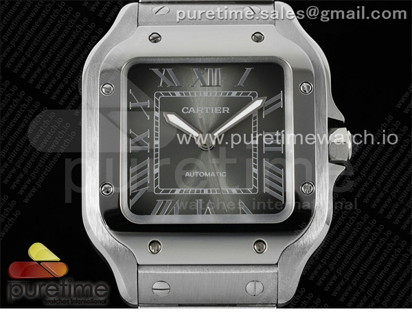 Cartier AF공장 까르띠에 산토스 미디움 그레이다이얼 브레이슬릿 Santos de Cartier 35mm SS AF 1_1 Best Edition Gray Dial on SS SmartLinks Bracelet MIYOTA 9015 _ 레플리카 7번 이미지 - 시계 | 세미샵 레플리카 사이트