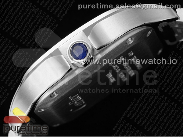 Cartier AF공장 까르띠에 산토스 미디움 그레이다이얼 브레이슬릿 Santos de Cartier 35mm SS AF 1_1 Best Edition Gray Dial on SS SmartLinks Bracelet MIYOTA 9015 _ 레플리카 8번 이미지 - 시계 | 세미샵 레플리카 사이트