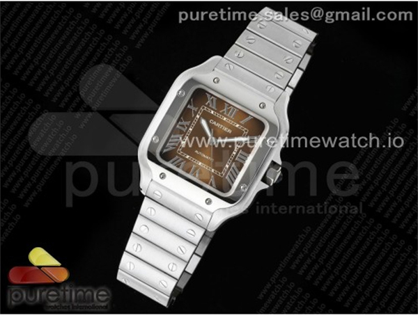 Cartier AF공장 까르띠에 산토스 미디움 브라운다이얼 브레이슬릿 Santos de Cartier 35mm SS AF 1_1 Best Edition Brown Dial on SS SmartLinks Bracelet MIYOTA 9015 레플리카 32번 이미지 - 시계 | 세미샵 레플리카 사이트