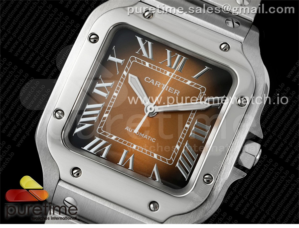 Cartier BV공장 까르띠에 산토스 2018 미디움 스틸 브라운다이얼 스마트링크브레이슬릿 Santos de Cartier 35mm SS BVF 1_1 Best Edition Brown Dial on SS SmartLinks Bracelet MIYOTA 9015 _ 레플리카 3번 이미지 - 시계 | 세미샵 레플리카 사이트