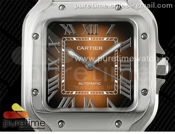 Cartier BV공장 까르띠에 산토스 2018 미디움 스틸 브라운다이얼 스마트링크브레이슬릿 Santos de Cartier 35mm SS BVF 1_1 Best Edition Brown Dial on SS SmartLinks Bracelet MIYOTA 9015 _ 레플리카 7번 이미지 - 시계 | 세미샵 레플리카 사이트