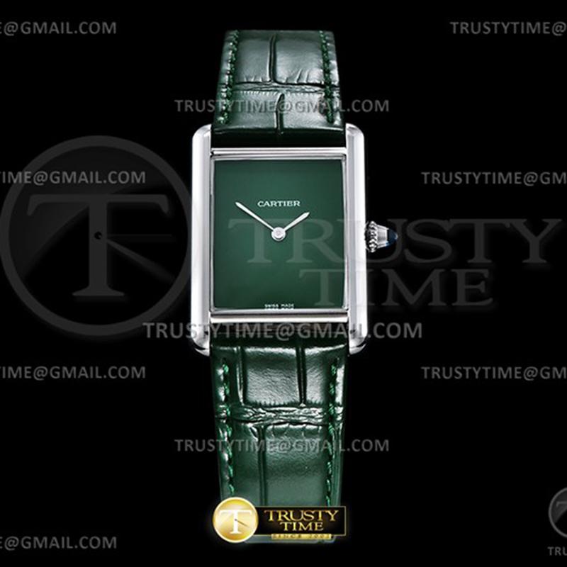 Cartier DR공장 까르띠에 탱크 머스트 라지 그린다이얼 악어스트랩 Cartier Tank Must SS_LE Green DRF Swiss Qtz 레플리카 1번 이미지 - 시계 | 세미샵 레플리카 사이트