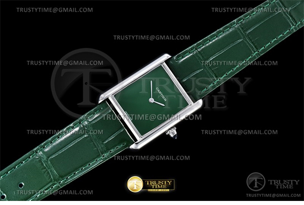 Cartier DR공장 까르띠에 탱크 머스트 라지 그린다이얼 악어스트랩 Cartier Tank Must SS_LE Green DRF Swiss Qtz 레플리카 3번 이미지 - 시계 | 세미샵 레플리카 사이트