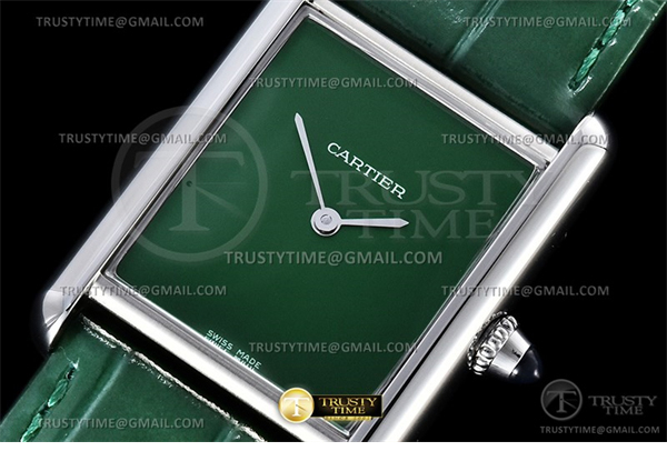 Cartier DR공장 까르띠에 탱크 머스트 라지 그린다이얼 악어스트랩 Cartier Tank Must SS_LE Green DRF Swiss Qtz 레플리카 4번 이미지 - 시계 | 세미샵 레플리카 사이트