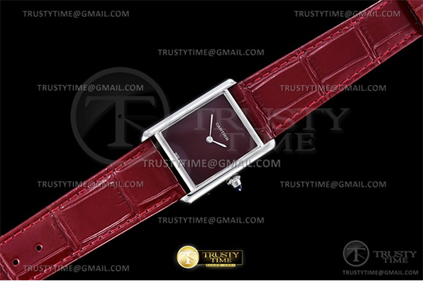 Cartier DR공장 까르띠에 탱크 머스트 라지 레드다이얼 악어스트랩 Cartier Tank Must SS_LE Red DRF Swiss Qtz 레플리카 3번 이미지 - 시계 | 세미샵 레플리카 사이트
