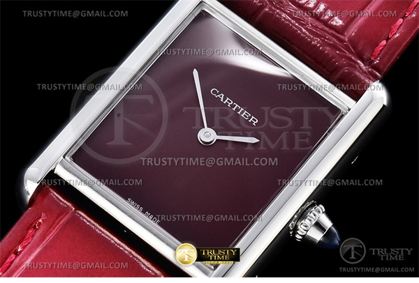 Cartier DR공장 까르띠에 탱크 머스트 라지 레드다이얼 악어스트랩 Cartier Tank Must SS_LE Red DRF Swiss Qtz 레플리카 4번 이미지 - 시계 | 세미샵 레플리카 사이트