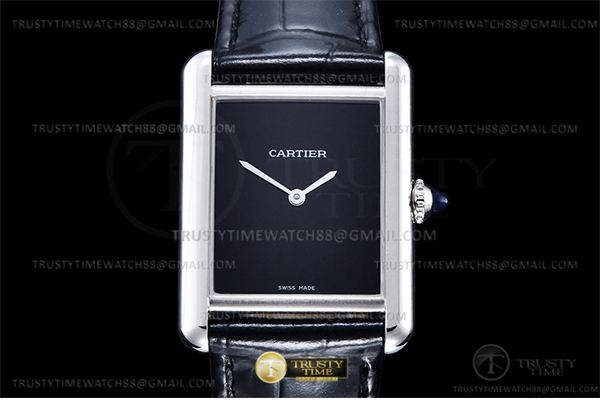 Cartier DR공장 까르띠에 탱크 머스트 라지 블랙다이얼 악어스트랩 Cartier Tank Must SS_LE Black Swiss Qtz DRF 레플리카 2번 이미지 - 시계 | 세미샵 레플리카 사이트