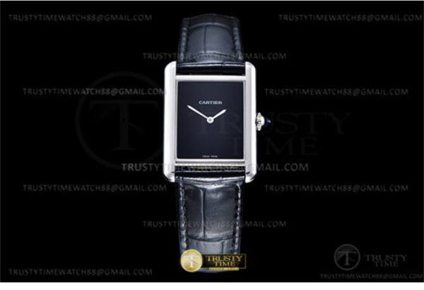 Cartier DR공장 까르띠에 탱크 머스트 라지 블랙다이얼 악어스트랩 Cartier Tank Must SS_LE Black Swiss Qtz DRF 레플리카 19번 이미지 - 시계 | 세미샵 레플리카 사이트
