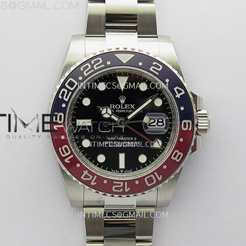 Rolex APS공장 롤렉스 GMT마스터2 BLRO 레드앤블루베젤 오이스터브레이슬릿 GMT-Master II 126710 BLRO Red_Blue Ceramic 904L SS APSF 1_1 Best Edition Blue Dial On Oyster Bracelet VR3285 CHS 레플리카 1번 이미지 - 시계 | 세미샵 레플리카 사이트