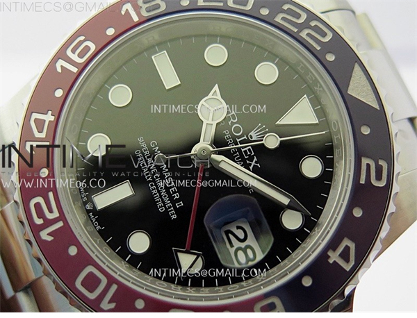 Rolex APS공장 롤렉스 GMT마스터2 BLRO 레드앤블루베젤 오이스터브레이슬릿 GMT-Master II 126710 BLRO Red_Blue Ceramic 904L SS APSF 1_1 Best Edition Blue Dial On Oyster Bracelet VR3285 CHS 레플리카 4번 이미지 - 시계 | 세미샵 레플리카 사이트