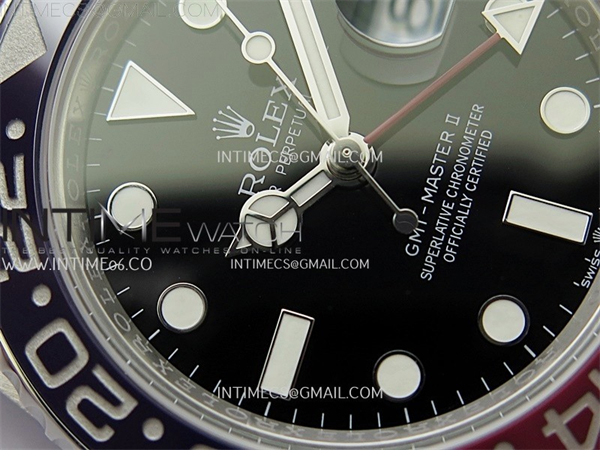 Rolex APS공장 롤렉스 GMT마스터2 BLRO 레드앤블루베젤 오이스터브레이슬릿 GMT-Master II 126710 BLRO Red_Blue Ceramic 904L SS APSF 1_1 Best Edition Blue Dial On Oyster Bracelet VR3285 CHS 레플리카 8번 이미지 - 시계 | 세미샵 레플리카 사이트