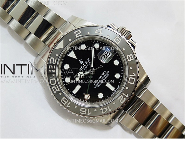 Rolex APS공장 롤렉스 GMT마스터2 GRNR 블랙다이얼 그레이앤블랙베젤 오이스터브레이슬릿 GMT-Master II 126710 GRNR BlackGray Ceramic 904L SS APSF 1：1 Best Edition Black Dial On Oyster Bracelet VR3285 CHS 레플리카 9번 이미지 - 시계 | 세미샵 레플리카 사이트