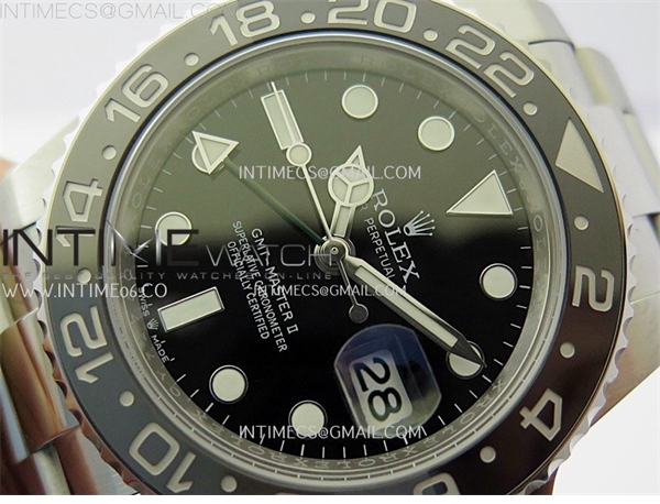 Rolex APS공장 롤렉스 GMT마스터2 GRNR 블랙다이얼 그레이앤블랙베젤 오이스터브레이슬릿 GMT-Master II 126710 GRNR BlackGray Ceramic 904L SS APSF 1：1 Best Edition Black Dial On Oyster Bracelet VR3285 CHS 레플리카 11번 이미지 - 시계 | 세미샵 레플리카 사이트