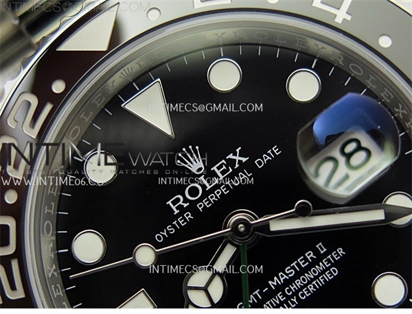 Rolex APS공장 롤렉스 GMT마스터2 GRNR 블랙다이얼 그레이앤블랙베젤 오이스터브레이슬릿 GMT-Master II 126710 GRNR BlackGray Ceramic 904L SS APSF 1：1 Best Edition Black Dial On Oyster Bracelet VR3285 CHS 레플리카 15번 이미지 - 시계 | 세미샵 레플리카 사이트