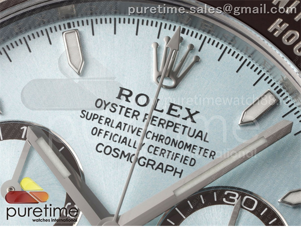 Rolex Clean공장 롤렉스 세라믹 데이토나 아이스다이얼 브레이슬릿 클린공장 Daytona 126506 Clean 1_1 Best Edition 904L Steel Ice Blue Dial Lume Markers on SS Braclet SH4131 레플리카 4번 이미지 - 시계 | 세미샵 레플리카 사이트