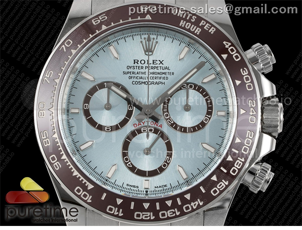 Rolex Clean공장 롤렉스 세라믹 데이토나 아이스다이얼 브레이슬릿 클린공장 Daytona 126506 Clean 1_1 Best Edition 904L Steel Ice Blue Dial Lume Markers on SS Braclet SH4131 레플리카 9번 이미지 - 시계 | 세미샵 레플리카 사이트