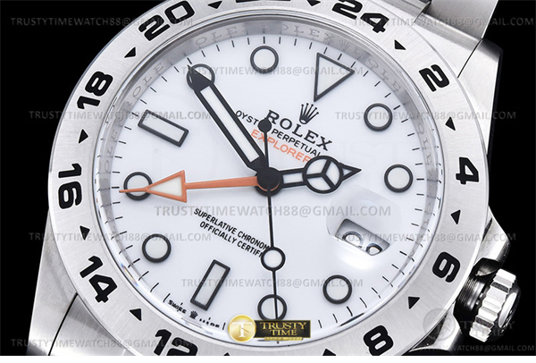 Rolex Clean공장 롤렉스 익스플로러2 화이트다이얼 브레이슬릿 Explorer II 216570 904 SS_SS White Clean DD3285 클린 레플리카 4번 이미지 - 시계 | 세미샵 레플리카 사이트