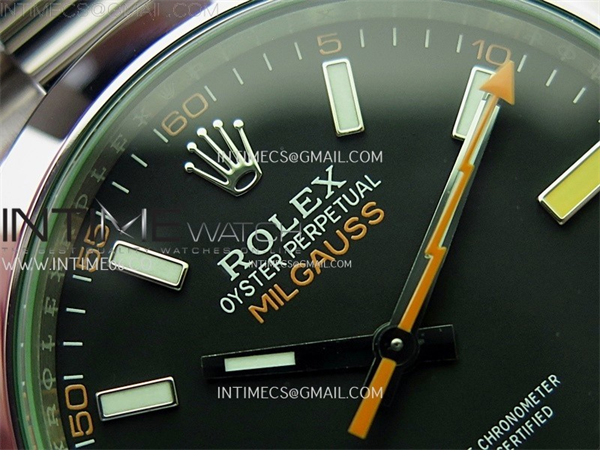 Rolex VS공장 롤렉스 밀가우스 블랙다이얼 브레이슬릿 Milgauss 116400 GV Real Green Sapphire 904L SS VSF 1_1 Best Edition Black Dial on 904L SS Bracelet SA3131 레플리카 15번 이미지 - 시계 | 세미샵 레플리카 사이트