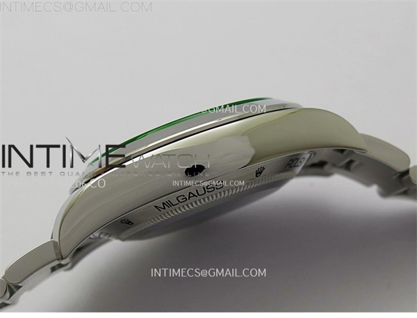 Rolex VS공장 롤렉스 밀가우스 블랙다이얼 브레이슬릿 Milgauss 116400 GV Real Green Sapphire 904L SS VSF 1_1 Best Edition Black Dial on 904L SS Bracelet SA3131 레플리카 21번 이미지 - 시계 | 세미샵 레플리카 사이트