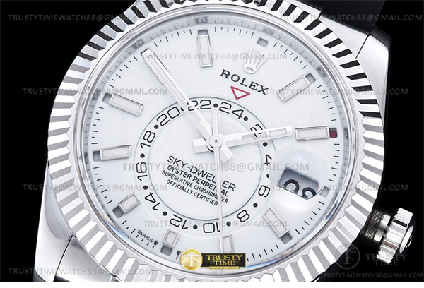 Rolex ZF공장 롤렉스 스카이드웰러 스틸 화이트다이얼 러버스트랩 텅스텐 Skydweller 336239 Wt WG_RU White ZF V2 Asia 2824 레플리카 4번 이미지 - 시계 | 세미샵 레플리카 사이트