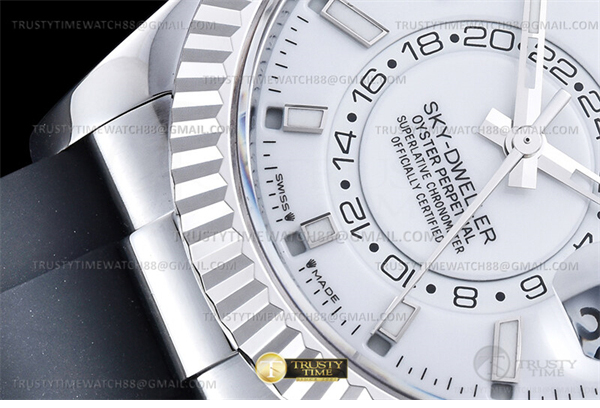 Rolex ZF공장 롤렉스 스카이드웰러 스틸 화이트다이얼 러버스트랩 텅스텐 Skydweller 336239 Wt WG_RU White ZF V2 Asia 2824 레플리카 6번 이미지 - 시계 | 세미샵 레플리카 사이트